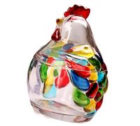 Verre en cristal coq sur nid bonbons avec couvercle rétro bol décoration de table pour la maison cuisine bocaux avec couvercle décoratif