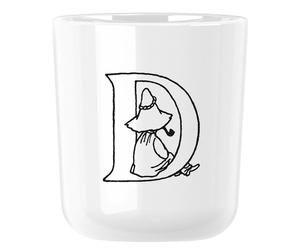 Verre en plastique MOOMIN ABC 200 ml, lettre D, blanc, RIG-TIG