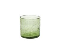 Verre en verre vert olive, soufflé à la bouche, uni, verre à eau - Pomax, Vico - 8x8x8 cm
