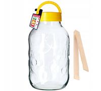 KADAX Bocal en verre, avec pinces, couvercle en plastique, en forme de ballon, pot de conservation pour concombres, imperméable à l'air, 5 l