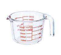 Verre mesureur pichet gradué carafe de cuisine 500 ml doseur en verre anse