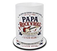 Verre Papa Rock'n'Roll avec Sous-Verre Assorti 280 ml
