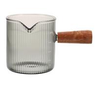 Verre Pichet à Lait Espresso 120ml Poignée Bois | Mesure Compacte pour Café, Facile à Nettoyer Ranger, Usage Bar à Café