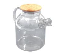 Verre Pot à Jus avec Couvercle Bambou 1, 6 L Résistant à Chaleur