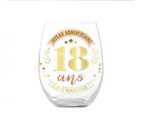 verre rond transparent anniversaire 18ans - sud trading cd7730+18