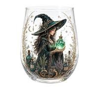 Verre sorcière sans pied, motif boule orbe 4,72 x 3,54 po | Verres fantaisie de sorcière pour cocktail, whisky, collection occulte, cadeau d'Halloween, décor 4,72 x 3,54 po