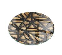 Verre Trempé de Cheminée ⌀ 90 cm Contre Les Étincelles Plaque de Protection Round Base de Foyer Élégant Protecteur de Sol Imprimé Résistant à la Chaleur - Géométrie avec du Bois