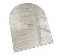 Verre Trempé pour Cheminée 80x70 cm Plaque de Protection Contre Les Étincelles pour Poêle Résistant à la Chaleur Arc Protecteur de Sol Imprimé Élégant - Texture Bois Clair