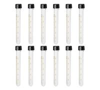 Verre Tube à Essai Rond avec Bouchon à Vis 12 Pièces 5ml | Résiste à L’ébullition, Paroi Lisse, Étanche, pour Travaux de Craft et Coloration Alimentaire