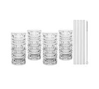 Verre tumbler TASTES GOOD 422 ml, set de 4 pc, avec pailles, Nachtmann