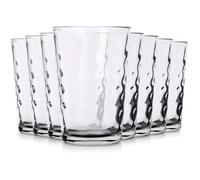 Verres à boissons - EXCELLENT HOUSEWARE - 200 ml - 8 pièces - Verre épais - Décoration en relief - Transparents