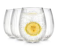 Verres à boissons - EXCELLENT HOUSEWARE - 400 ml - 4 pièces - 10,5 cm hauteur - 8 cm diamètre - Verre transparent