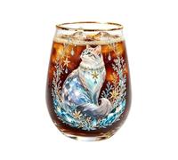 Verres à bord doré 400 ml transparent pour chat | Verre à cocktail pour boissons, whisky, jus, lait, soda, cocktails, fête de mariage, maison