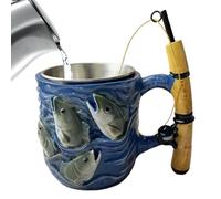 Verres à café en résine sur le thème de la pêche | Tasse à thé en forme de canne à pêche pour jus de fruits, café au lait, thé, bière, père, petit ami, grand-père, oncle
