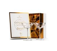 Verres à Cocktail Margarita en Cristal | Lot de 2 | 270 ml | Verres à Pied Longs Élégants pour Daiquiri, Paloma, et Cocktails Glacés | Verrerie Ronde Raffiné