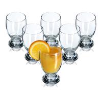 KADAX Verres à Eau à Pied, Verres Élégants et Raffinés pour Savourer Limonade, Jus, Thé Glacé et Eau Infusée aux Fruits (250 ml, Lot de 6)