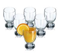 KADAX Verres à Eau à Pied, Verres Élégants et Raffinés pour Savourer Limonade, Jus, Thé Glacé et Eau Infusée aux Fruits (250 ml, Lot de 6)