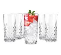 Verres à eau transparents - LEHRING - Lot de 6 - 300 ml par verre - Hauteur 14,5 cm - Largeur 7,1 cm - Effet cristallin