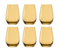 Verres à eau, Verres à boire, Verres à jus - Colorés, Elements, Lot de 6, Ambre, 465ml