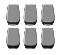 Verres à eau, Verres à boire, Verres à jus - Colorés, Elements, Lot de 6, Gris fumé, 335ml