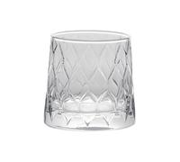 Verres à gobelet Verres à whisky en verre texturé transparent soufflé la main avec motif diamant relief(Petit)