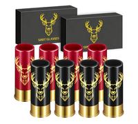 Verres à Shot, Tête de Cerf, Lot de 8, Cadeau pour Chasseur, Verre Liqueur | 12GA Verres à Shot, 45 ml, Shooter Verre Chasse, Plastique, Cadeaux de Fête des Pères, Noël, avec Boîte Cadeau, Noir et Rouge
