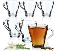 Verres à thé KADAX, lot de 6, verres avec poignée, verres à eau 250 ml