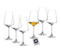 Verres à vin blanc Leonardo Puccini, lot de 6, verres à vin lavables au lave-vaisselle, gobelet avec tige étirée, set de verres à vin, 560 ml, 014789, transparent