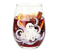 Verres à vin Halloween 420 ml De Verrerie Décorative Transparente Fantôme