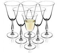 KADAX Lot de 6 Verres à Vin en Cristal - 250 ml - Qualité Supérieure - Pied Haut - Pour la Maison, les Fêtes - Élégants pour Vin Blanc et Rouge