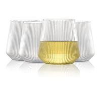 Verres à vin plastique sans pied | 250 ml lot de 2 | Gobelets à vin réutilisables | Verres à boire sans BPA | Idéal pour le vin rouge et blanc, le cocktail - Transparent (Minimaliste)