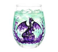 Verres à vin rouge de 400 ml avec dragon imprimé en 2D | Tasses à café en verre pour fête d'anniversaire, mariage, whisky, cuisine, Thanksgiving, bière, bar, bureau, Saint-Valentin