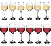 Verres à vin rouge et à vin blanc - Ensemble de 12 pièces - 400 ml / 295 ml
