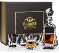 Verres à whisky et carafe Set | 5-pièces | Cristal sans plomb | Belle boîte cadeau