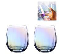 Verres Aperitif, Transparent Multi-Colour Cristal Arc-en-ciel Verre a Vin Rouge, Flute Champagne Tumbler, Verre Gin Tonic, Service de Verres a Pieds pour la Maison, Restaurants et Fêtes (Tasse d'eau)