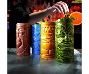 Verres Apéritifs Tiki - Cadeau Maestro - 4 pièces - Céramique - Contenance 320 ml