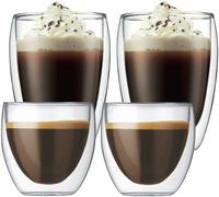 Bodum Verres double paroi Pavina 4 pièces – Verre thermique 350/80 ml – Latte & Espresso