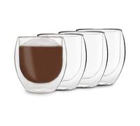 Verres Duos Feelino à double paroi, tasse thermos, pour garder les boissons chaudes ou froides plus longtemps Lot 05 : 4 x 410 ml Jumbo.