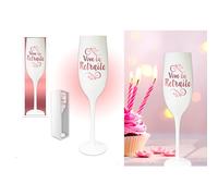 VERRES EN ASSORTIMENT Flûte spécial départ à la Retraite blanche aux reflets cuivrés STC