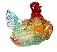 Verres en cristal en forme de poulet, bol à bonbons rétro avec couvercle, assiette à dessert, collations, bol décoratif pour décoration de maison, poule en verre