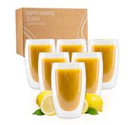 Verres Exitoso Lot de 6 verres thermiques à double paroi 450 ml glacés latte ...