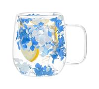 Verres Isothermes À Double Paroi Isolante Tasses isolantes à fleurs séchées | Gobelet isolant transparent, mugs à thé isothermes double couche avec poignée 250 millilitres Pour Jus, Boissons et