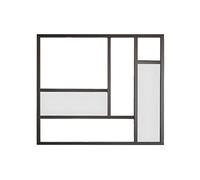 Verrière atelier en aluminium thermolaqué avec miroirs noir 150 x 130 cm (L x H) - ELEXIA