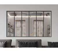 Verrière atelier en aluminium thermolaqué noir 180 x 105 cm (L x H) ? BAYVIEW