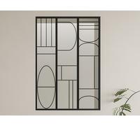 Vente-unique - Verriére Atelier en Aluminium thermolaqué Style Art déco Noir 90 x 130 cm (L x H) - COUBARTA