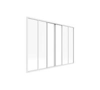 Vente-unique-Verriére coulissante en Aluminium thermolaqué Blanc 180x130 cm - Ravena