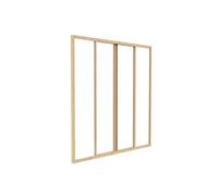 Verrière coulissante en aluminium thermolaqué naturel clair 120 x 130 cm (L x H) - RAVENA