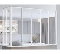 Verrière d'angle atelier en aluminium thermolaqué blanc 150 x 60 x 130 cm (L x l x H) ? BAYVIEW