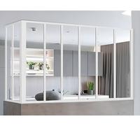 Verrière d'angle atelier en aluminium thermolaqué blanc 180 x 60 x 130 cm (L x l x H) ? BAYVIEW