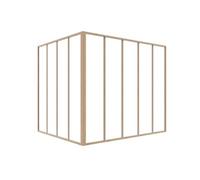 Verrière d'angle d'atelier en aluminium thermolaqué naturel clair 150 x 120 x 130 cm (L x l x H) - BAYVIEW